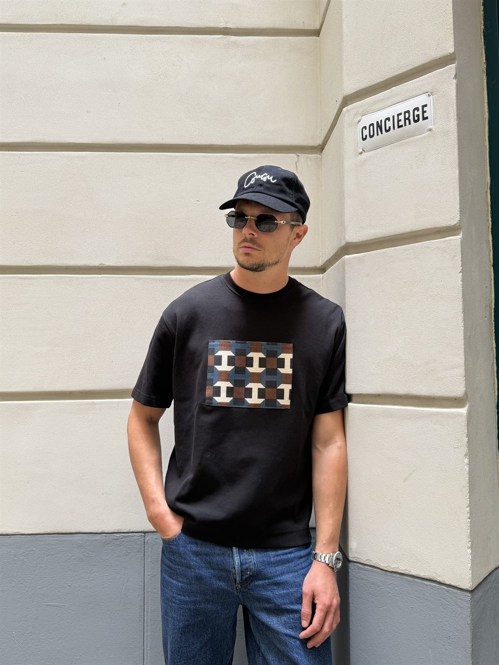 Tee upcyclé damier